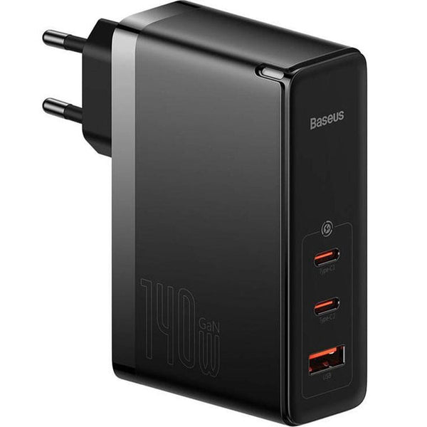 Ladegerät Baseus GaN5 Pro 2x USB-C, 1x USB-A 140W + kabel USB-C, Schwarz