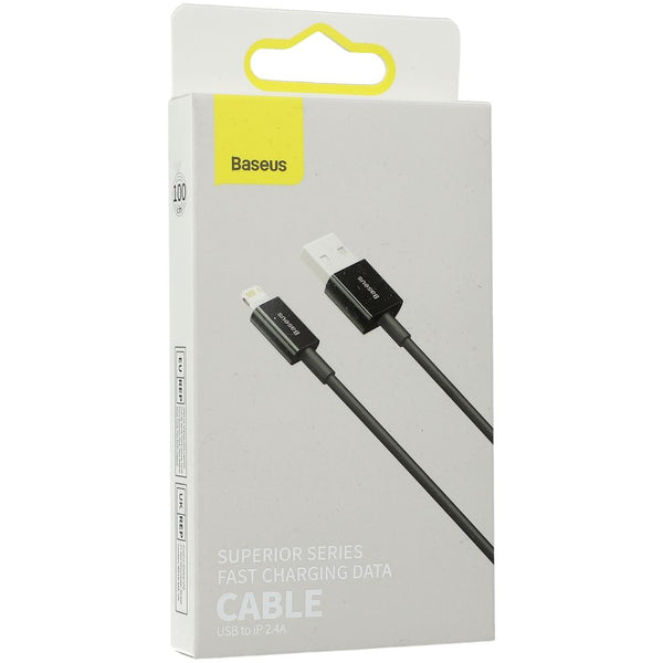 Kabel Baseus Superior USB-A für Lightning 2.4A 1m, Schwarz