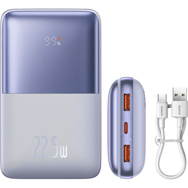 Powerbank, Baseus Bipow Pro 20000mAh 22,5W + Kabel, Violett