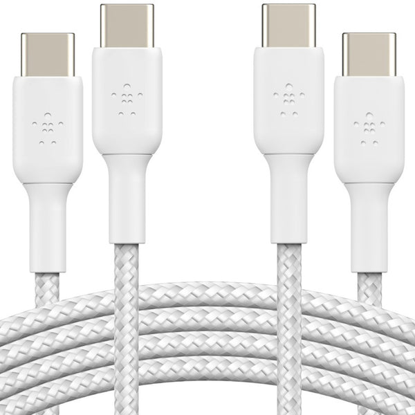 Kabel x2 Belkin Boost Charge Braided 2-Pack USB-C für USB-C 2m, Weiß