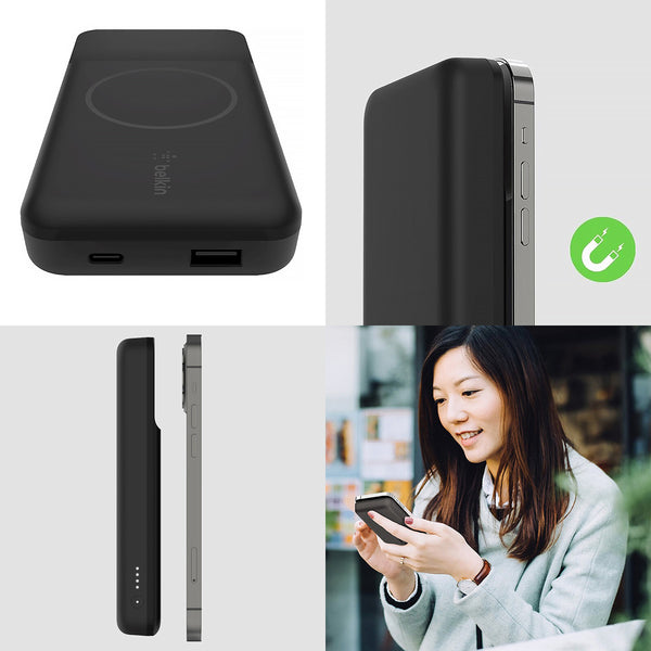 Akku Belkin Boost Power Bank für MagSafe Qi 10K 7,5W 10000 mAh, Schwarz