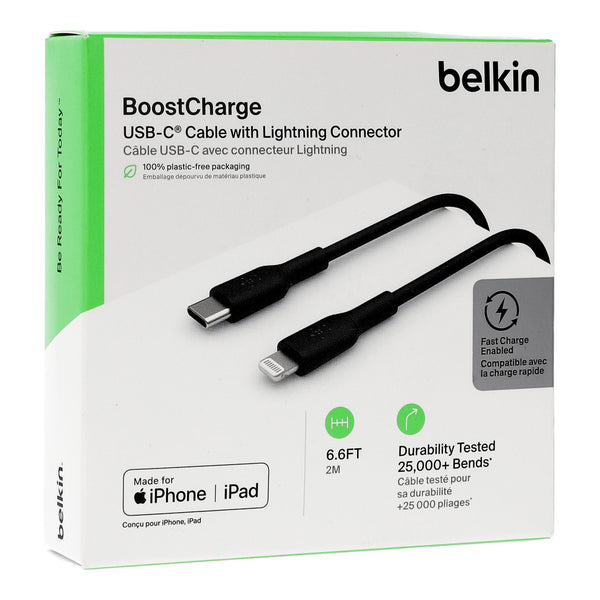 Kabel Belkin Boost Charge USB-C für Lightning 18W MFi 2m, Schwarz