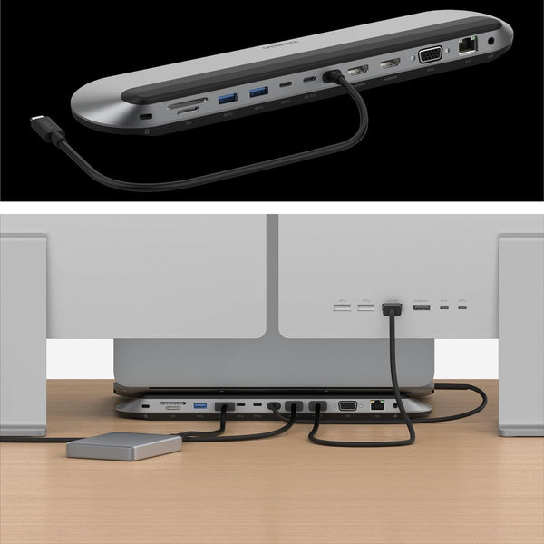 Station Hub Belkin Connect von USB-C 11in1 Pro Dock 100 W, Silber