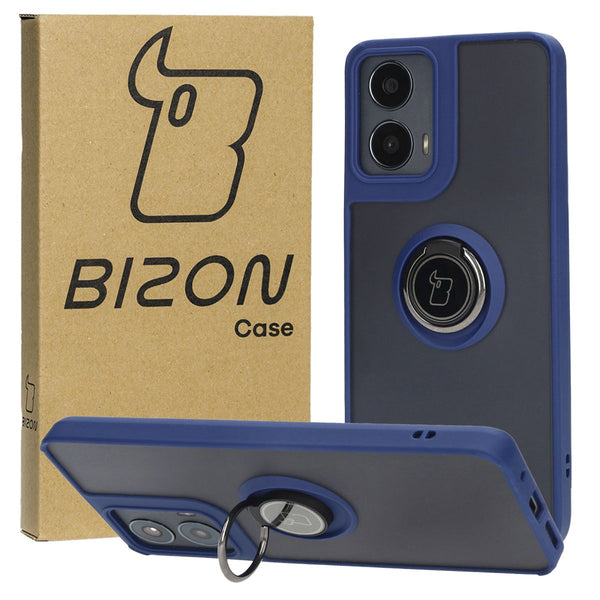 Schutzhülle für Motorola Moto G04 / G24 / G24 Power, Bizon Case Hybrid Ring, Dunkelblau