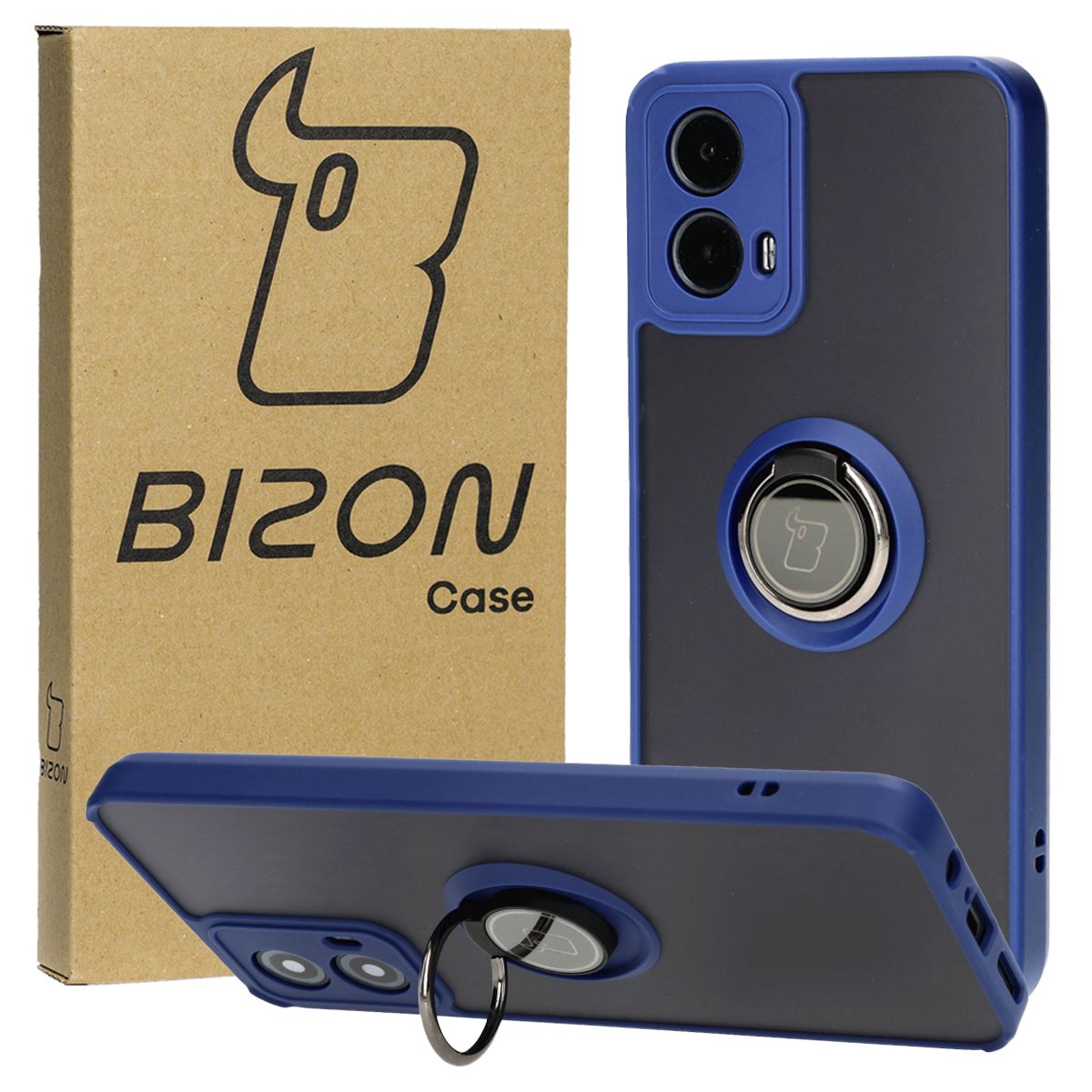 Handyhülle mit Fingergriff Bizon Case Hybrd Ring für Motorola Moto G34 5G