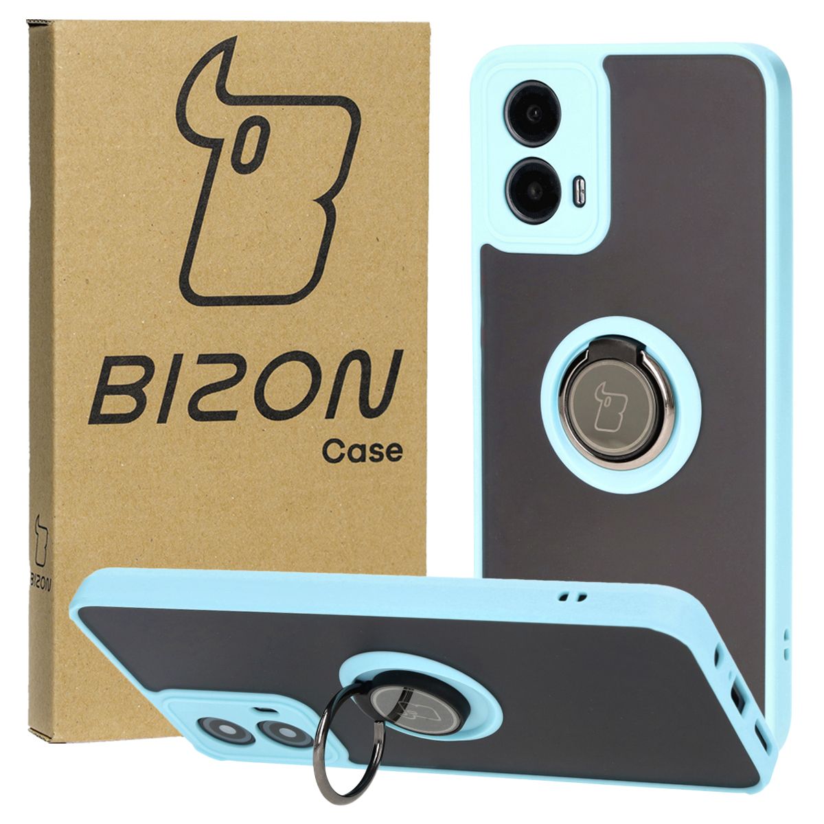 Handyhülle mit Fingergriff Bizon Case Hybrd Ring für Motorola Moto G34 5G