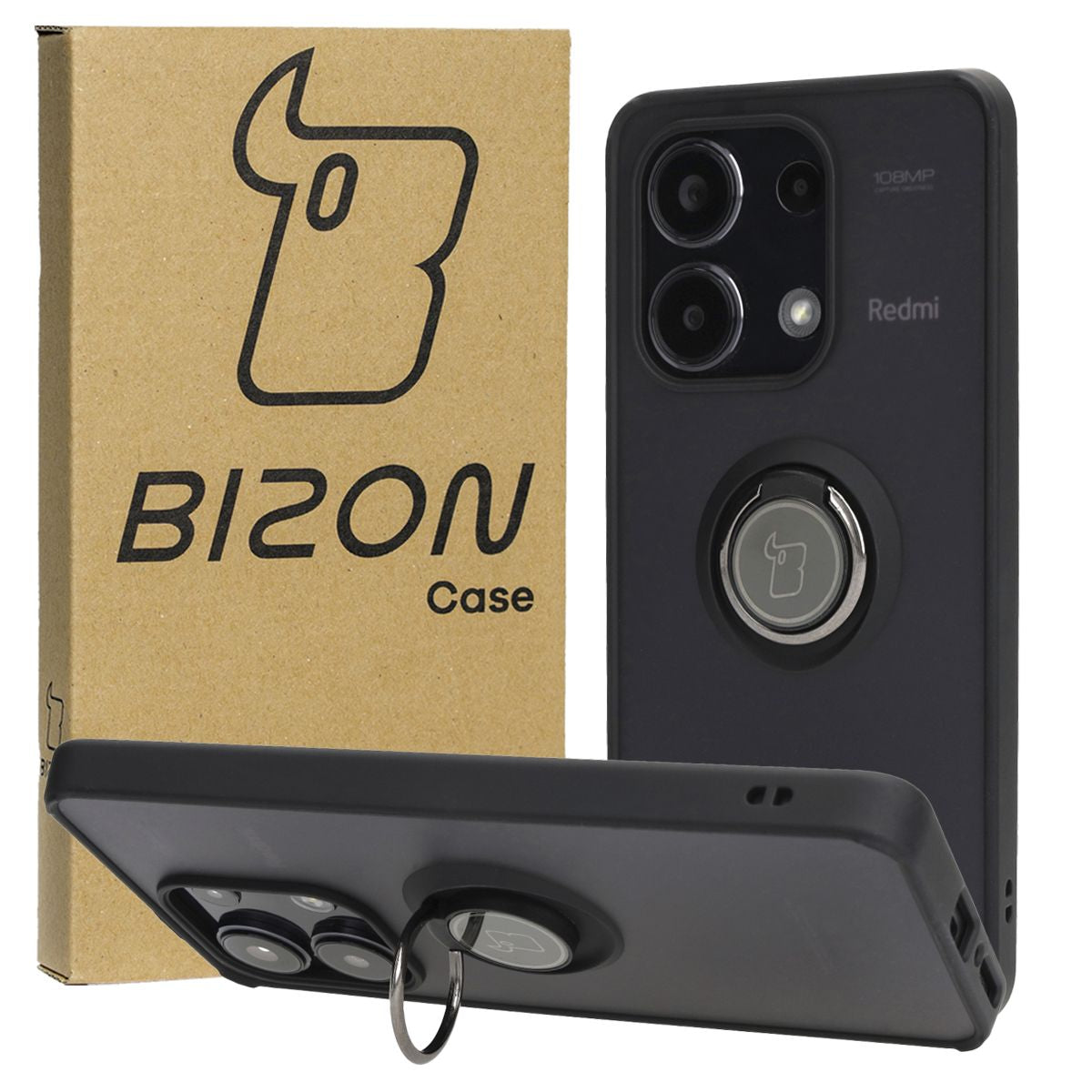 Handyhülle mit Fingergriff Bizon Case Hybrd Ring für Xiaomi Redmi Note 13 4G