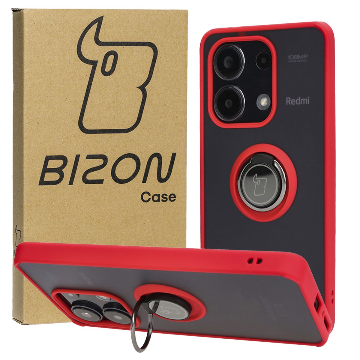 Handyhülle mit Fingergriff Bizon Case Hybrd Ring für Xiaomi Redmi Note 13 4G