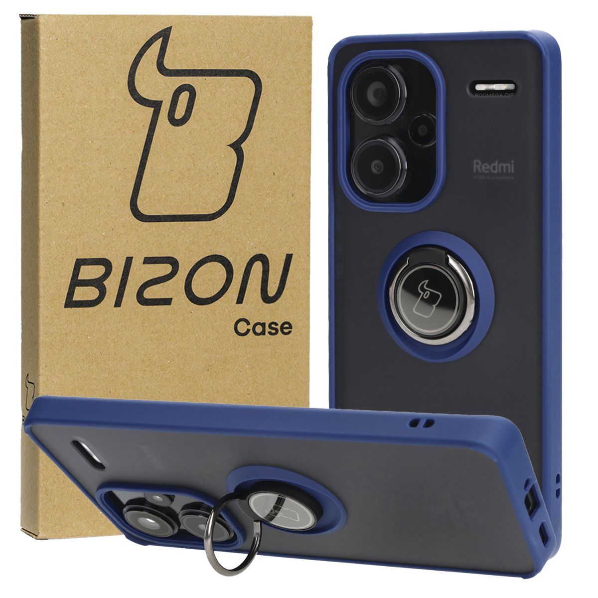 Schutzhülle für Xiaomi Redmi Note 13 Pro+ 5G, Bizon Case Hybrid Ring, Dunkelblau