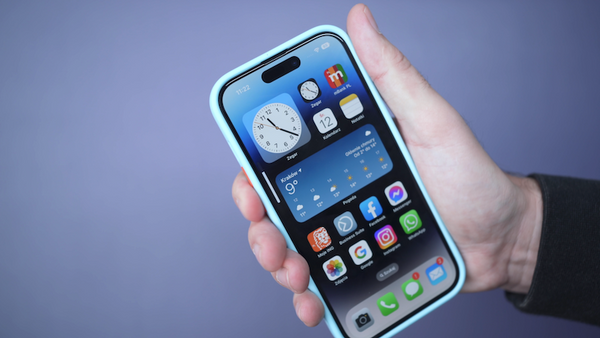 Schutzhülle Bizon Case Hybrid Ring für iPhone 14 Pro, himmelblau