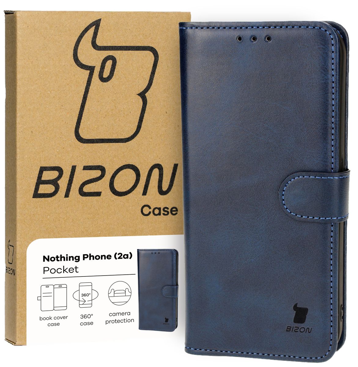 Schutzhülle für Nothing Phone (2a), Bizon Case Pocket, Dunkelblau