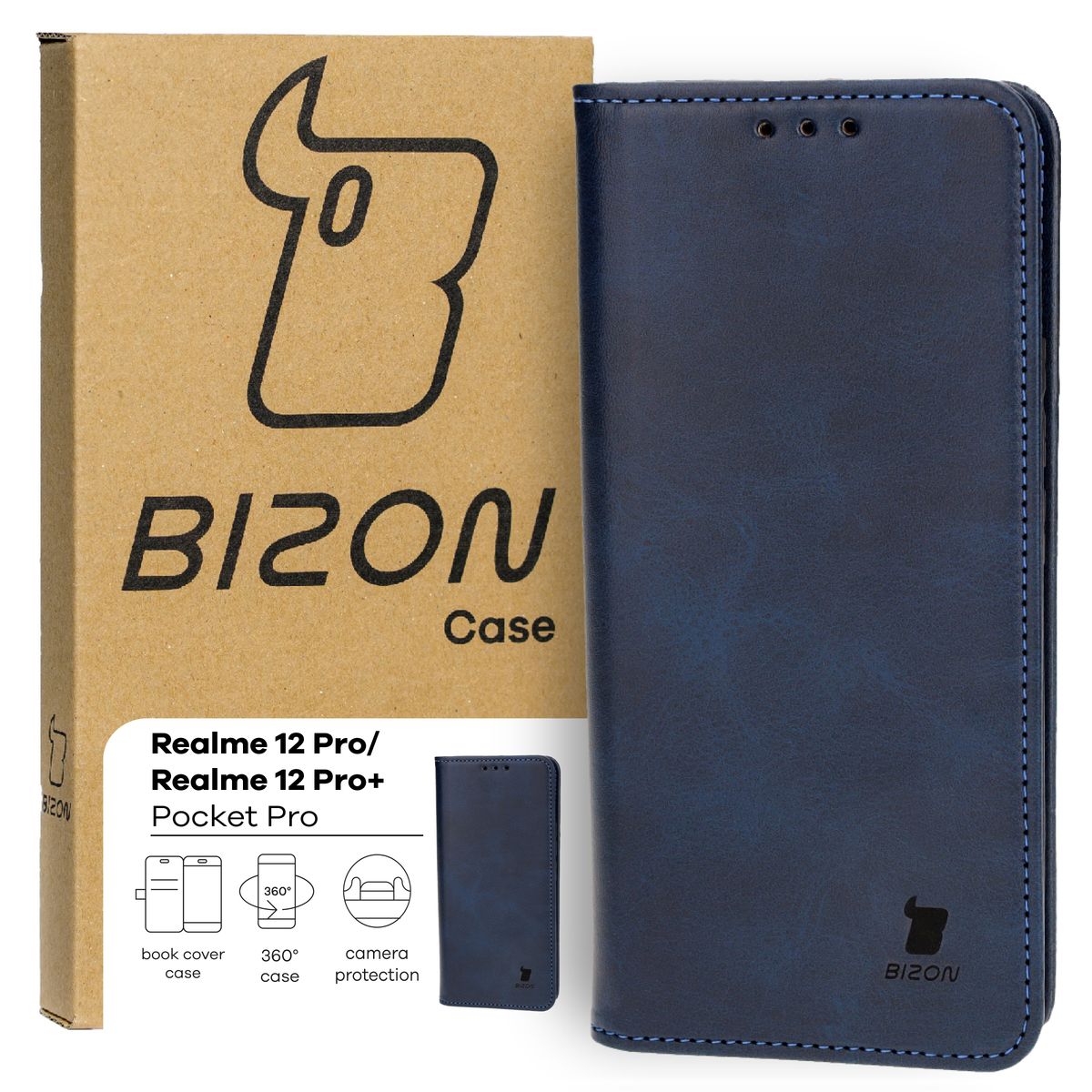 Schutzhülle für MRealme 12 Pro / 12 Pro+, Bizon Case Pocket Pro, Dunkelblau