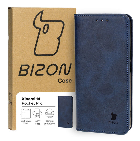 Schutzhülle für Xiaomi 14, Bizon Case Pocket Pro, Dunkelblau