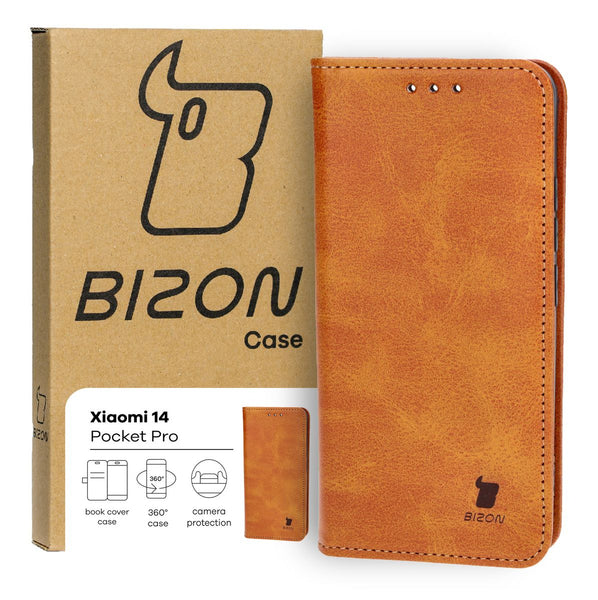 Schutzhülle für Xiaomi 14, Bizon Case Pocket Pro, Braun