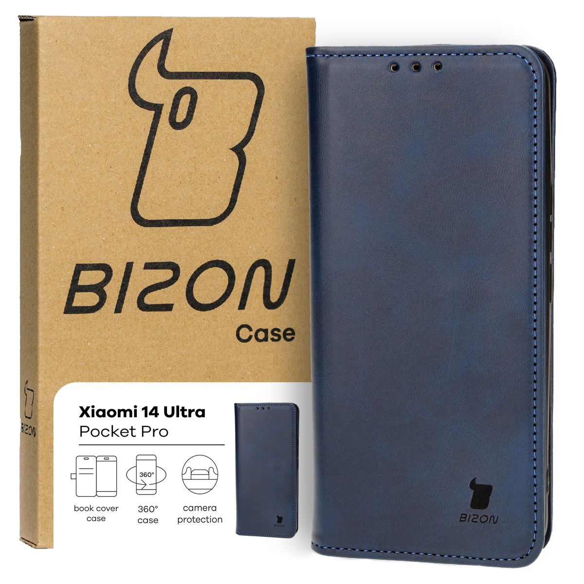 Schutzhülle für Xiaomi 14 Ultra, Bizon Case Pocket Pro, Schwarz