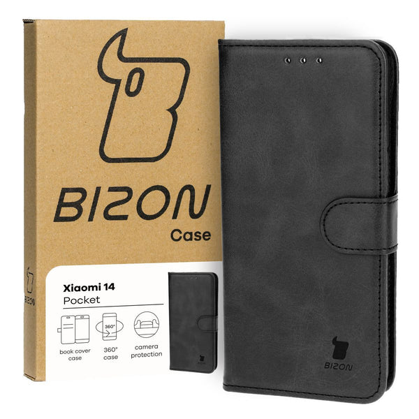 Schutzhülle für Xiaomi 14, Bizon Case Pocket, Schwarz