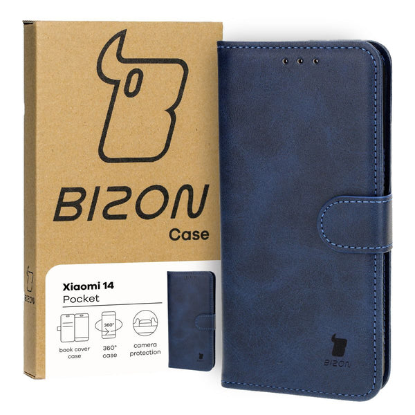 Schutzhülle für Xiaomi 14, Bizon Case Pocket, Dunkelblau
