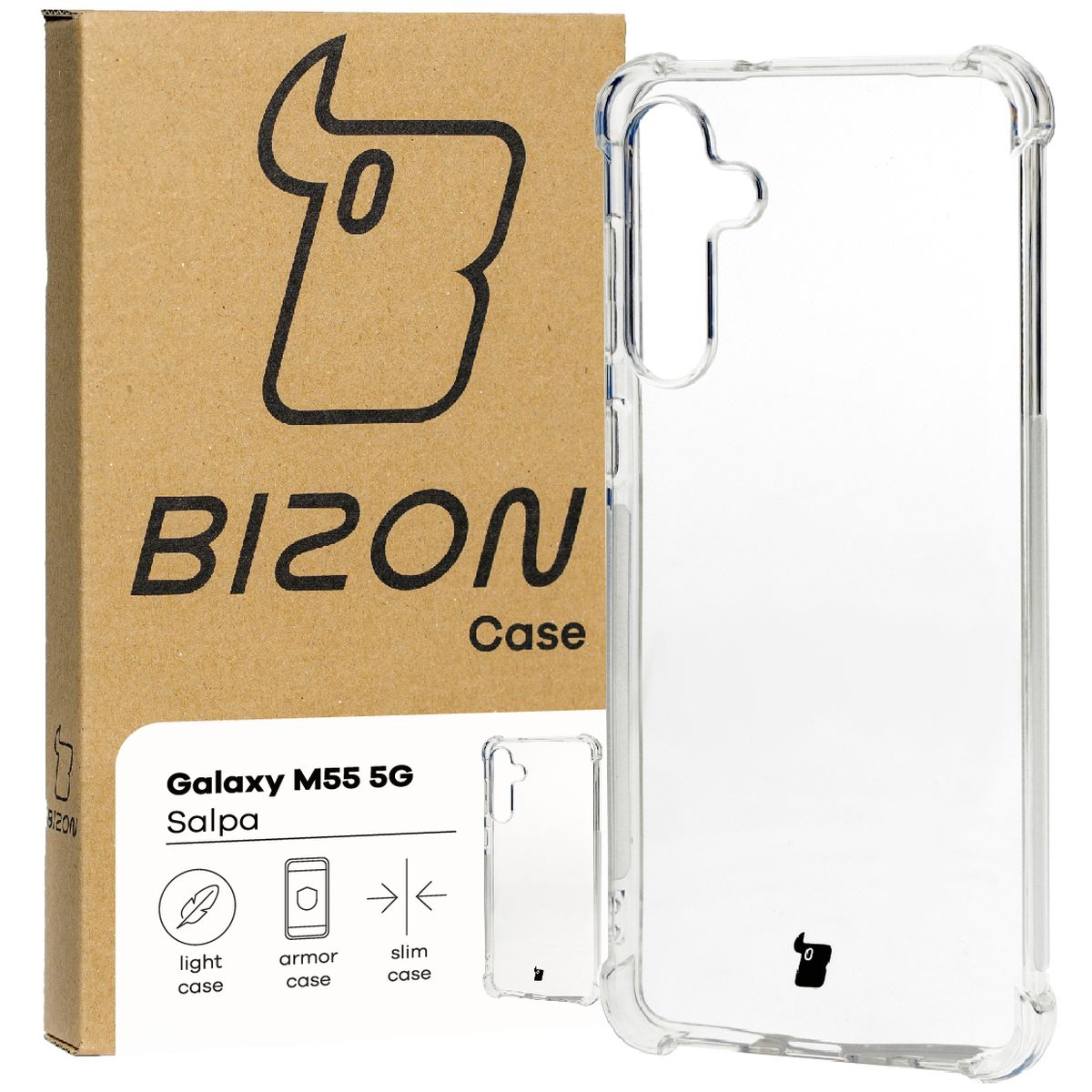 Transparentes Hülle Bizon Case Salpa für Samsung Galaxy M55 5G