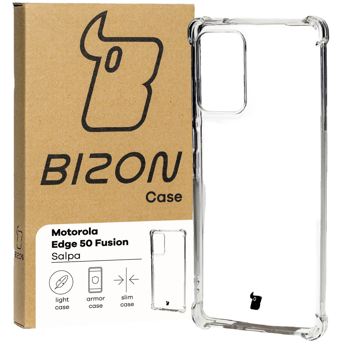 Transparentes Hülle Bizon Case Salpa für Motorola Edge 50 Fusion