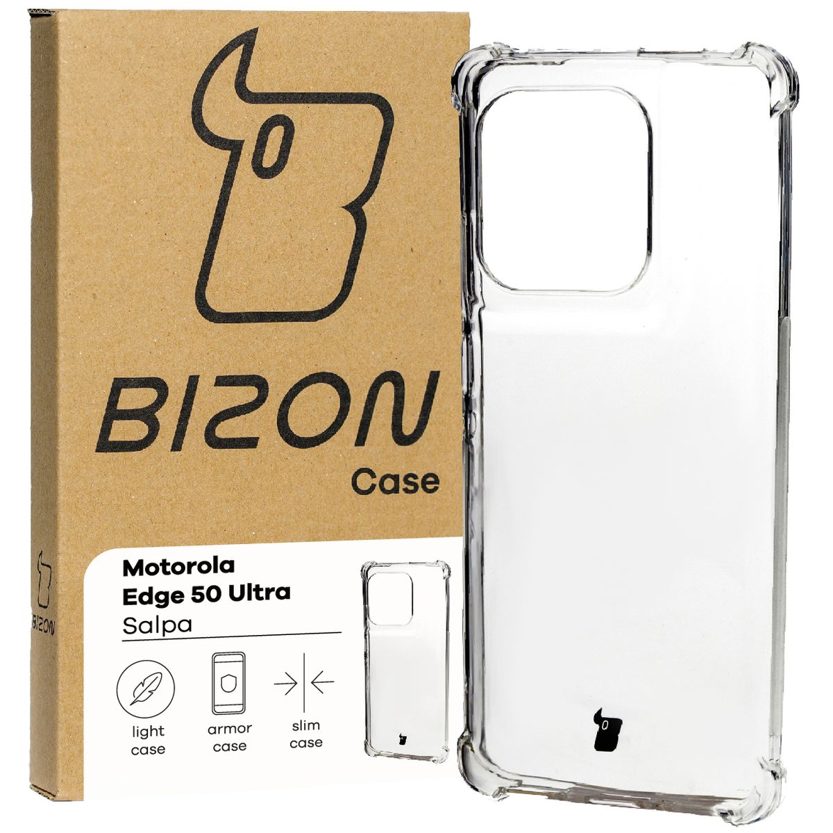 Transparentes Hülle Bizon Case Salpa für Motorola Edge 50 Ultra
