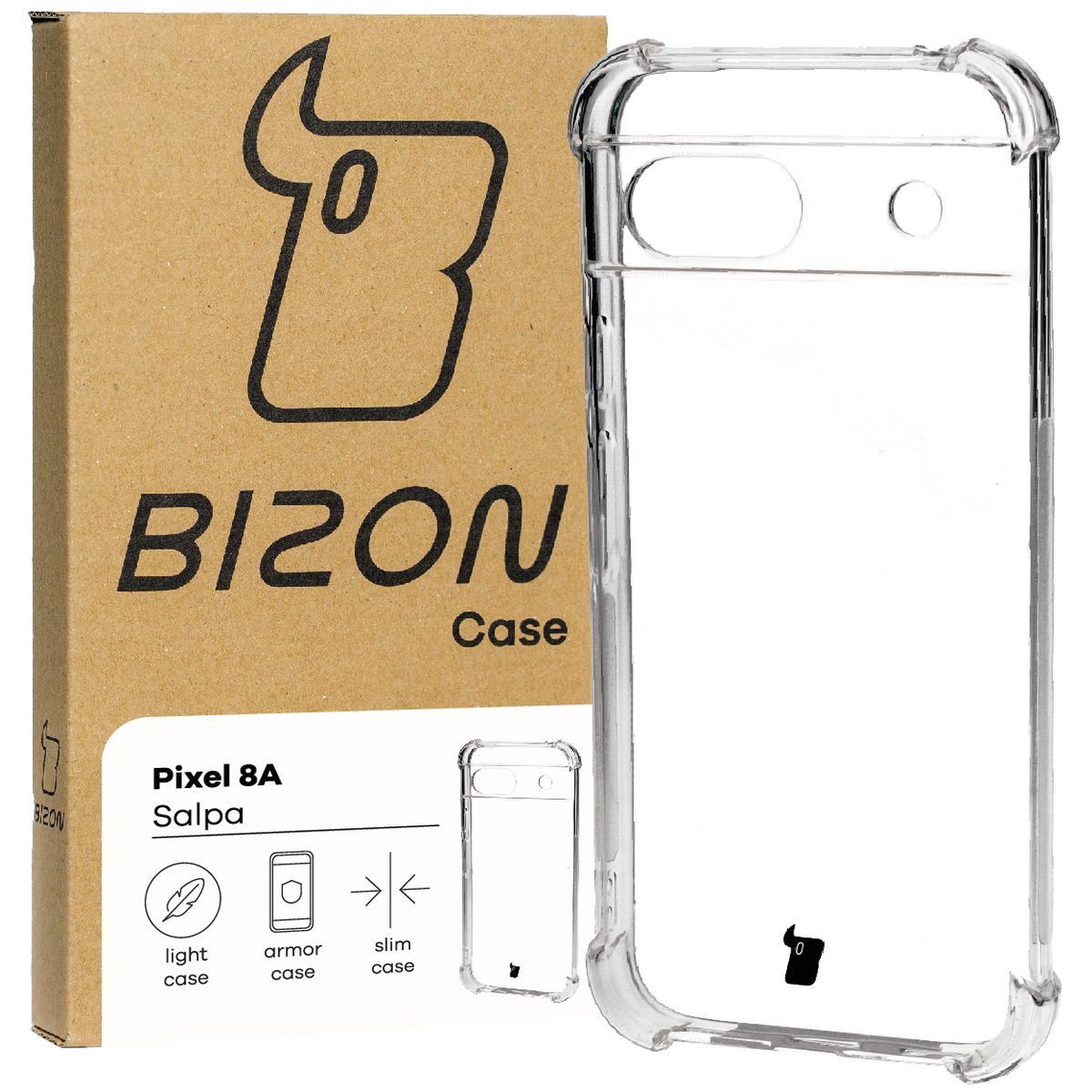 Transparentes Hülle Bizon Case Salpa für Google Pixel 8A