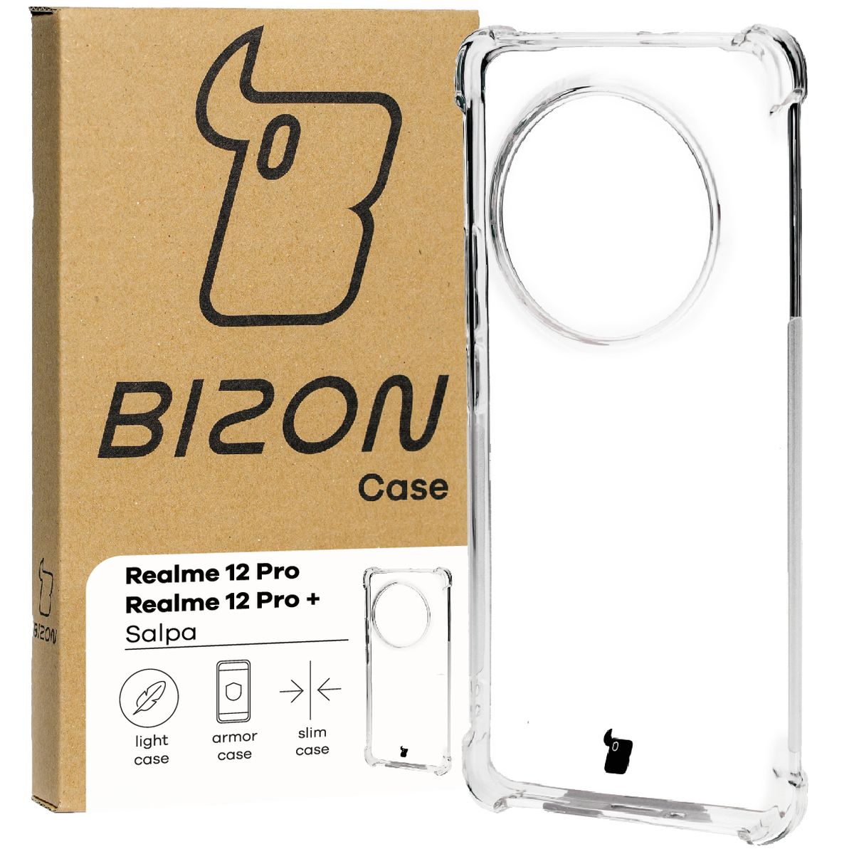 Transparentes Hülle Bizon Case Salpa für Realme 12 Pro/12 Pro+