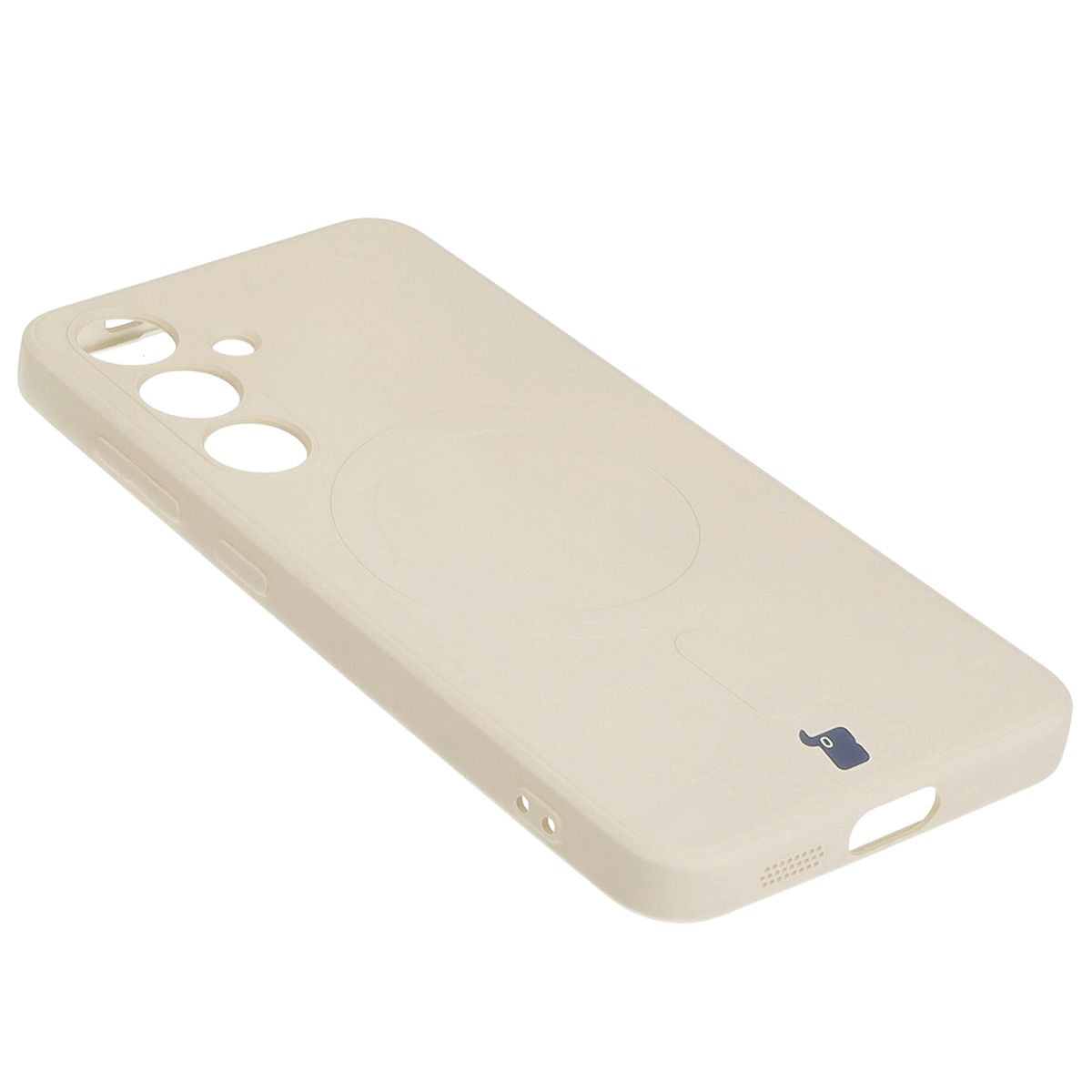 Silikonhülle fü̱r Galaxy S24, Bizon Silicone Magnetic Sq, Beige