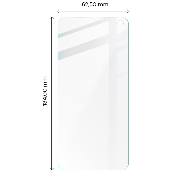 Foto von Bizon Glass Clear gehärtetem Glas für Samsung Galaxy S10e auf Maßband