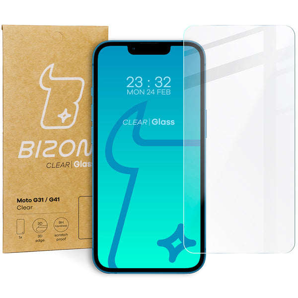 Gehärtetes Glas Bizon Glass Clear für Motorola Moto G31 / G41