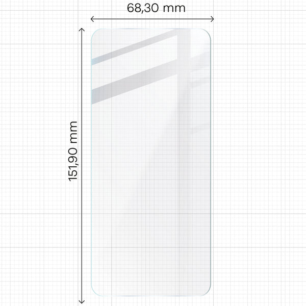 Foto von Bizon Glass Clear gehärtetem Glas für Motorola Moto G31 / G41 auf Maßband