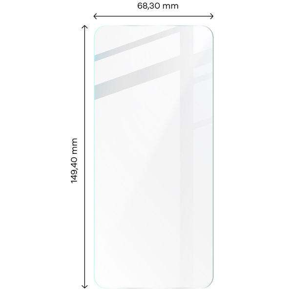 Foto von Bizon Glass Clear gehärtetem Glas für Oppo Reno6 5G auf Maßband