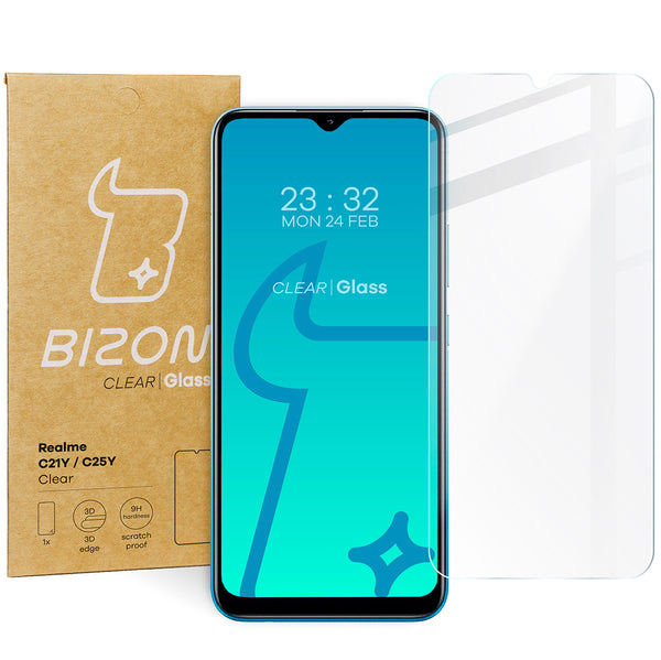 Gehärtetes Glas Bizon Glass Clear für Realme C25Y / C21Y