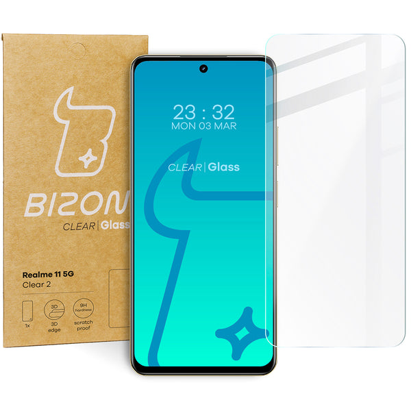 Gehärtetes Glas Bizon Glass Clear 2 für Realme 11 5G