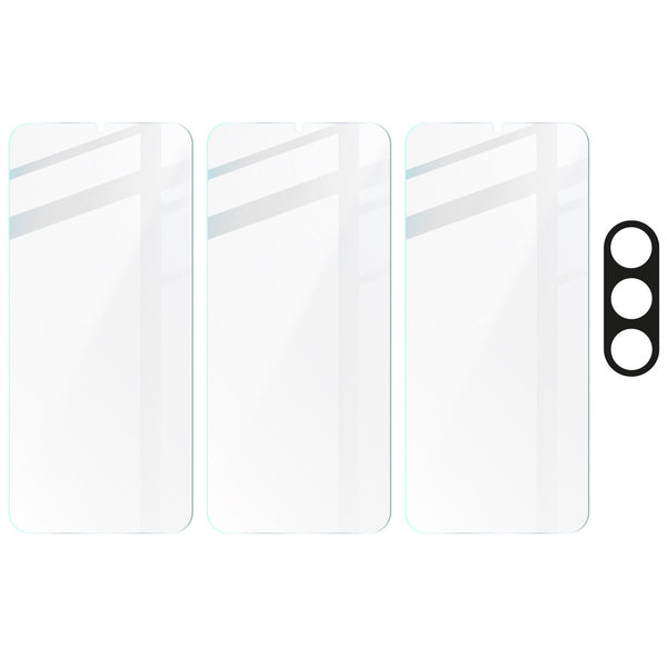 Gehärtetes Glas - 3 Stück + Kameraschutz für Galaxy A25 5G, Bizon Glass Clear 2 Pack