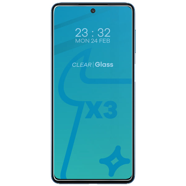 Gehärtetes Glas Bizon Glass Clear - 3 Stück + Kameraschutz, Galaxy M52