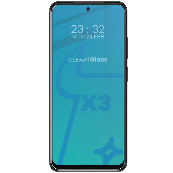 Gehärtetes Glas Bizon Glass Clear - 3 Stück + Kameraschutz, Xiaomi Poco M4 Pro 5G