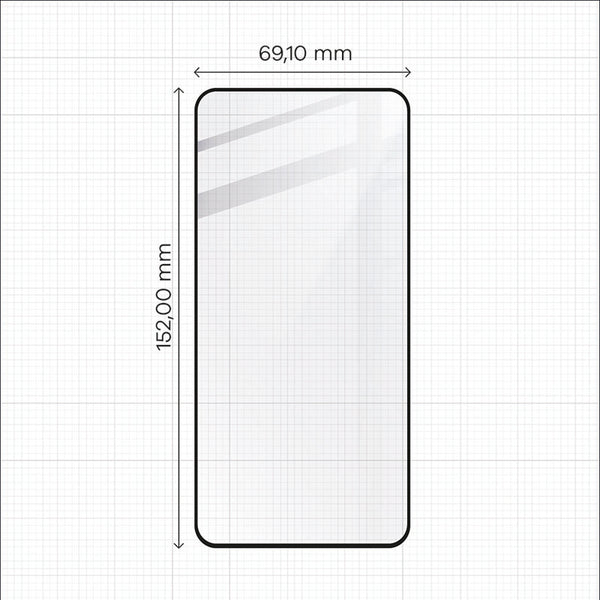 Gehärtetes Glas Bizon Glass Edge, schwarzer Rahmen