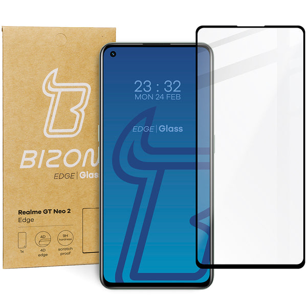 Gehärtetes Glas Bizon Glass Edge für Realme GT Neo 2, Schwarz