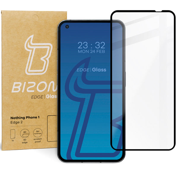 Gehärtetes Glas Bizon Glass Edge 2 für Nothing Phone 1, schwarz
