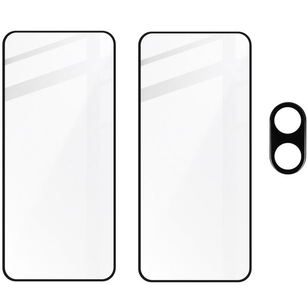 Gehärtetes Glas Bizon Glass Edge 2 Pack - 2 Stück + Kameraschutz für Nothing Phone 2, Schwarz