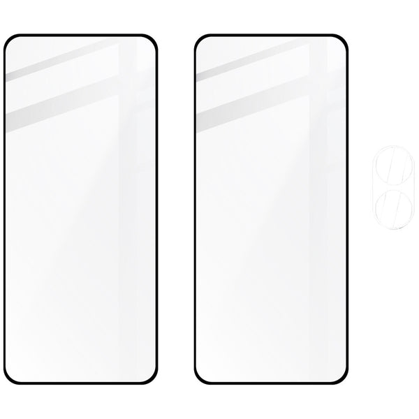 Gehärtetes Glas Bizon Glass Edge 2 Pack - 2 Stück + Kameraschutz für Oppo A78 4G, Schwarz