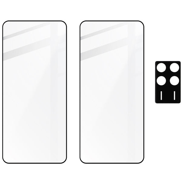 Gehärtetes Glas 2 Stück + Kameraschutz für Xiaomi Poco X6 Pro, Bizon Glass Edge 2 Pack, Schwarz