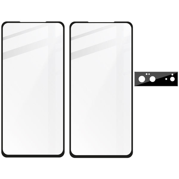 Gehärtetes Glas Bizon Glass Edge - 2 Stück + Kameraschutz, Google Pixel 6, Schwarz