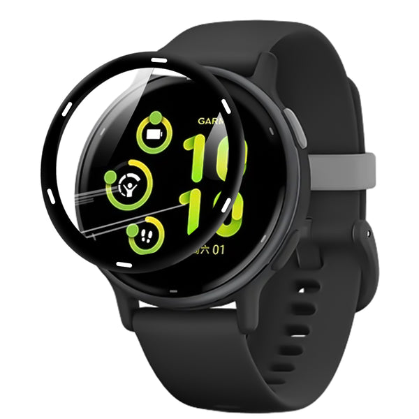 Hybrides Glas Bizon Glass Watch Edge Hybrid für Garmin Vivoactive 5, Schwarz