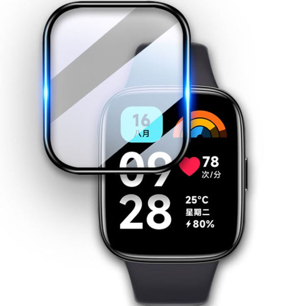 Hybrides Glas Bizon Glass Watch Edge Hybrid für Redmi Watch 3 Active, Schwarz