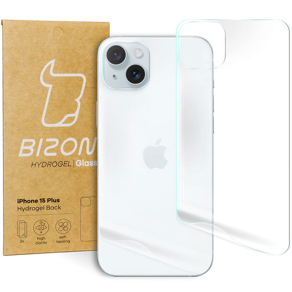 Hydrogel Folie für die Rückseite Bizon Glass, iPhone 15 Plus, 2 Stück