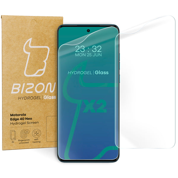 Hydrogel Folie für den Bildschirm für Motorola Edge 40 Neo, Bizon Glass Hydrogel Front, 2 Stück