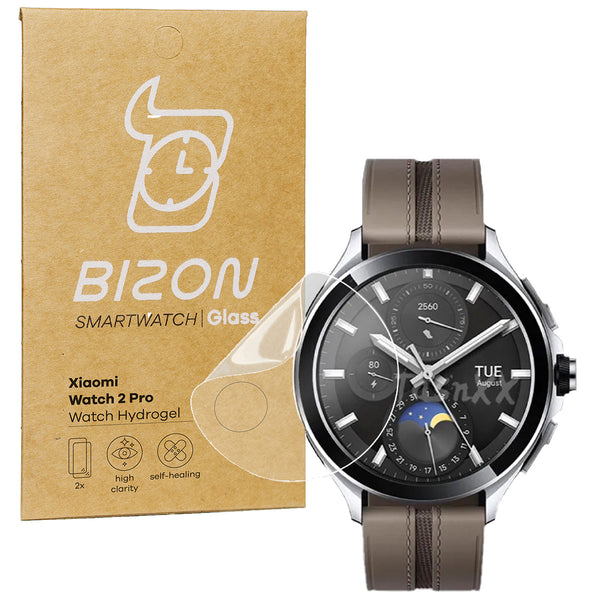 Hydrogel Folie für den Bildschirm Bizon Glass Watch Hydrogel für Xiaomi Watch 2 Pro, 2 Stück