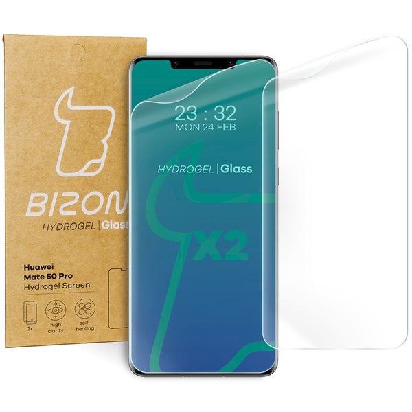 Hydrogel Folie für den Bildschirm Bizon Glass Hydrogel, Huawei Mate 50 Pro, 2 Stück