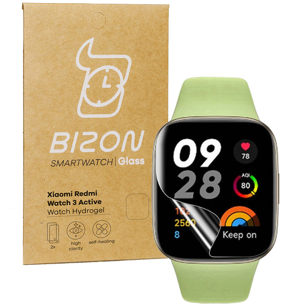 Hydrogel Folie für den Bildschirm Bizon Glass Watch Hydrogel für Redmi Watch 3 Active, 2 Stück